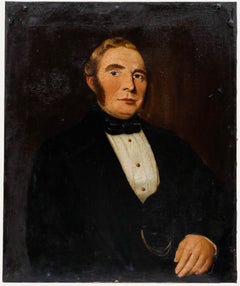 Antique J. A. Giles - Mid 19th Century Oil, Portrait of a Victorian Gentleman