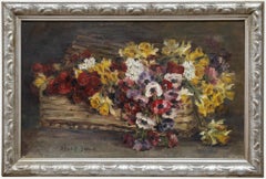 Vintage J. Bischoff-Burkart  - Early 20th Century Oil, Spring Bouquet with Daffodils