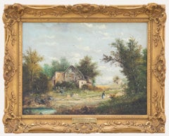 J. Brooker  - 1885 Olio, Snitterfield vicino a Warwick