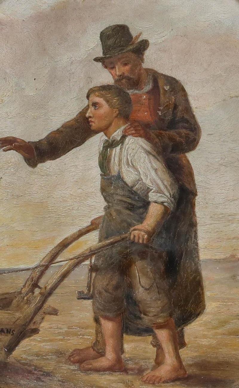 J. Coomans - Olio del 1916 incorniciato, Una parola di consiglio - Painting di Unknown