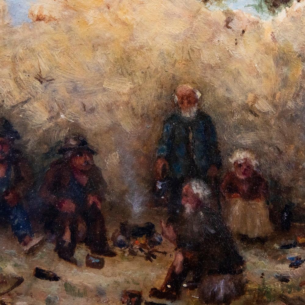 J. Cruzi - Late 19th Century Oil, Street Beggars For Sale 1