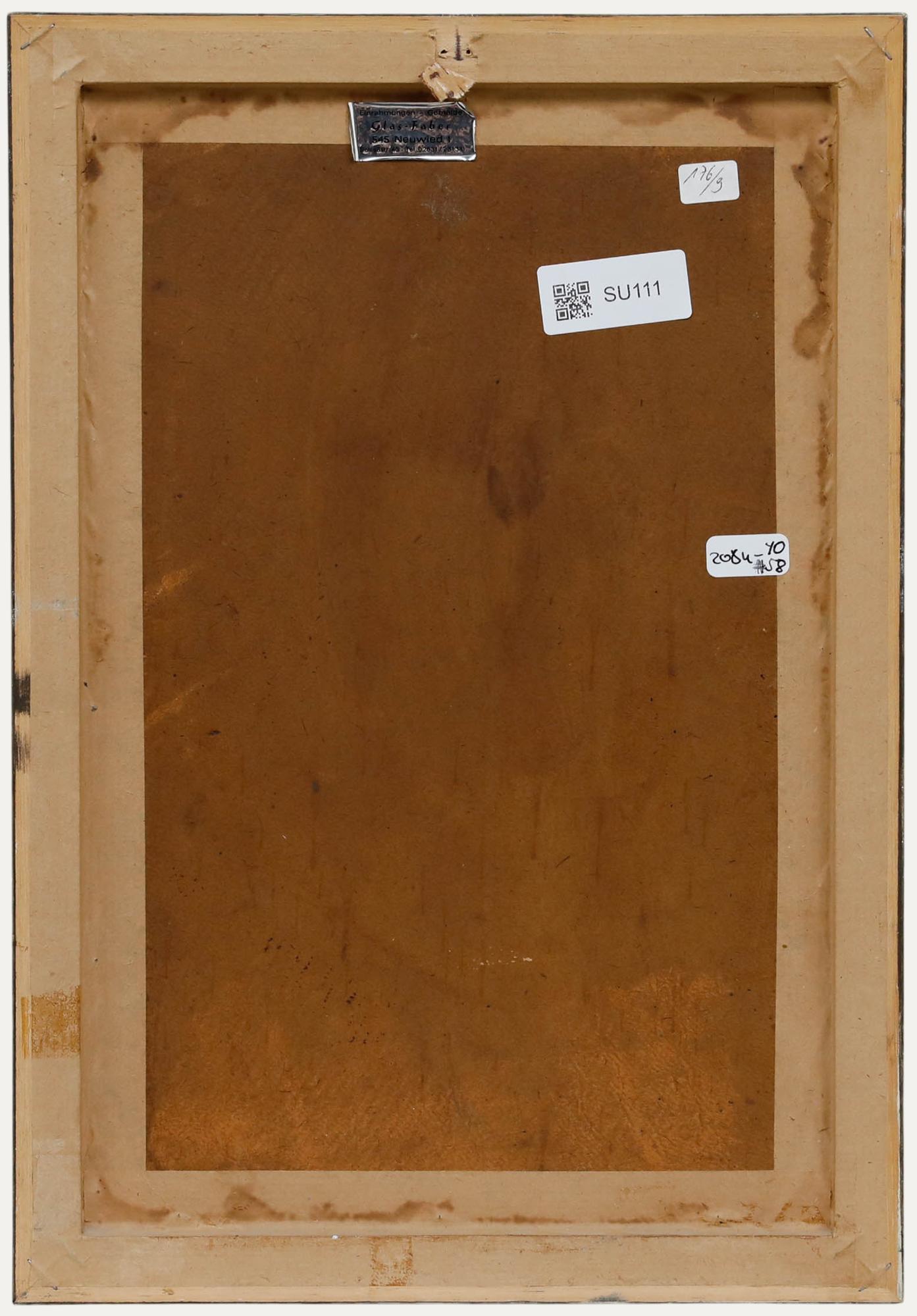 J. Damy - Óleo enmarcado de principios del siglo XX, Chico del periódico - Portrait Painting Marrón de Unknown