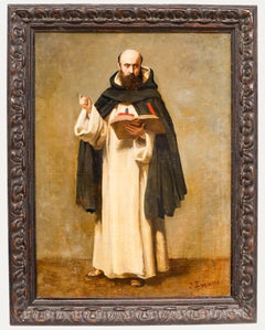 J. Ducasse - French School Late 19th Century Oil, The Preaching Monk