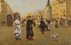 J. Gaston after Laureano Barrau Buñol - Oil, Sur la place de Clichy
