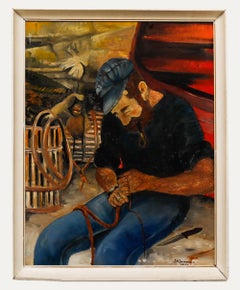 J. H. Instance  - 1970 Oil, Mending Nets