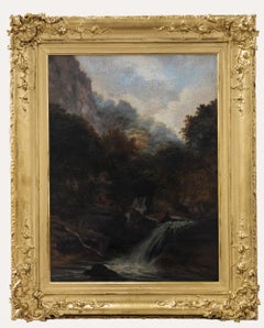 J. Jackson - Óleo enmarcado de mediados del siglo XIX, Cataratas del Lyn