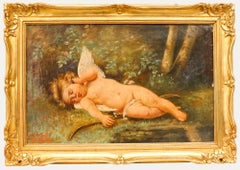 J. Jacquelin after Leon Perrault (1832-1908) - 1923 Oil, Sleeping Cupid