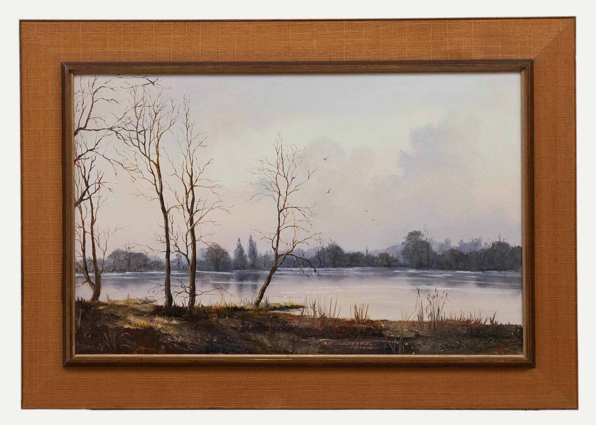 J. K.K. Whitton - Olio del 20° secolo incorniciato, Alberi tranquilli
