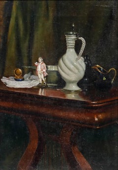 J. Paulus after R.C.G. Thienhaus (1873-1962) - Oil, Still Life with Figurine