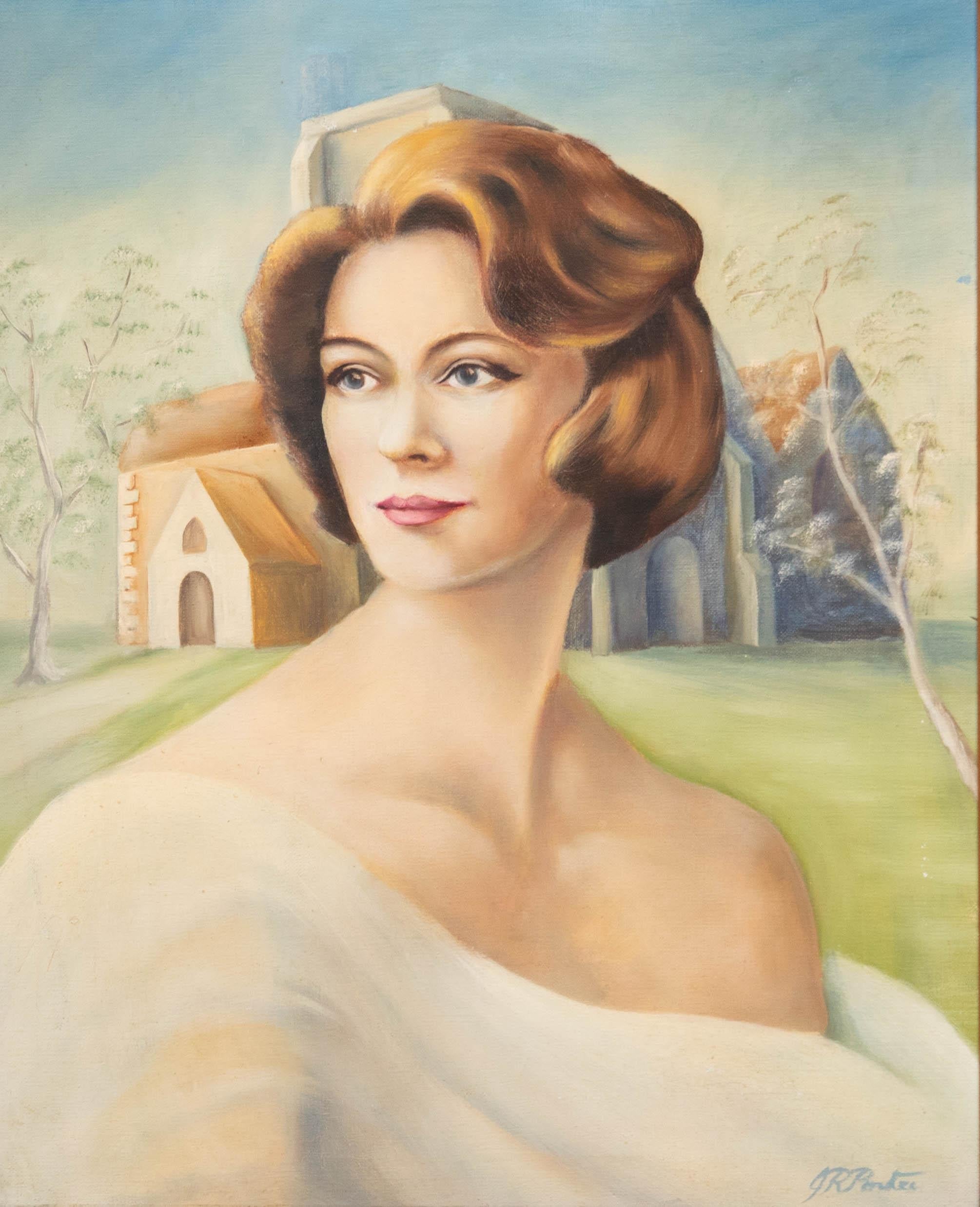 J. R. Porter - Huile du 20e siècle, Portrait de la Mariée - Painting de Unknown