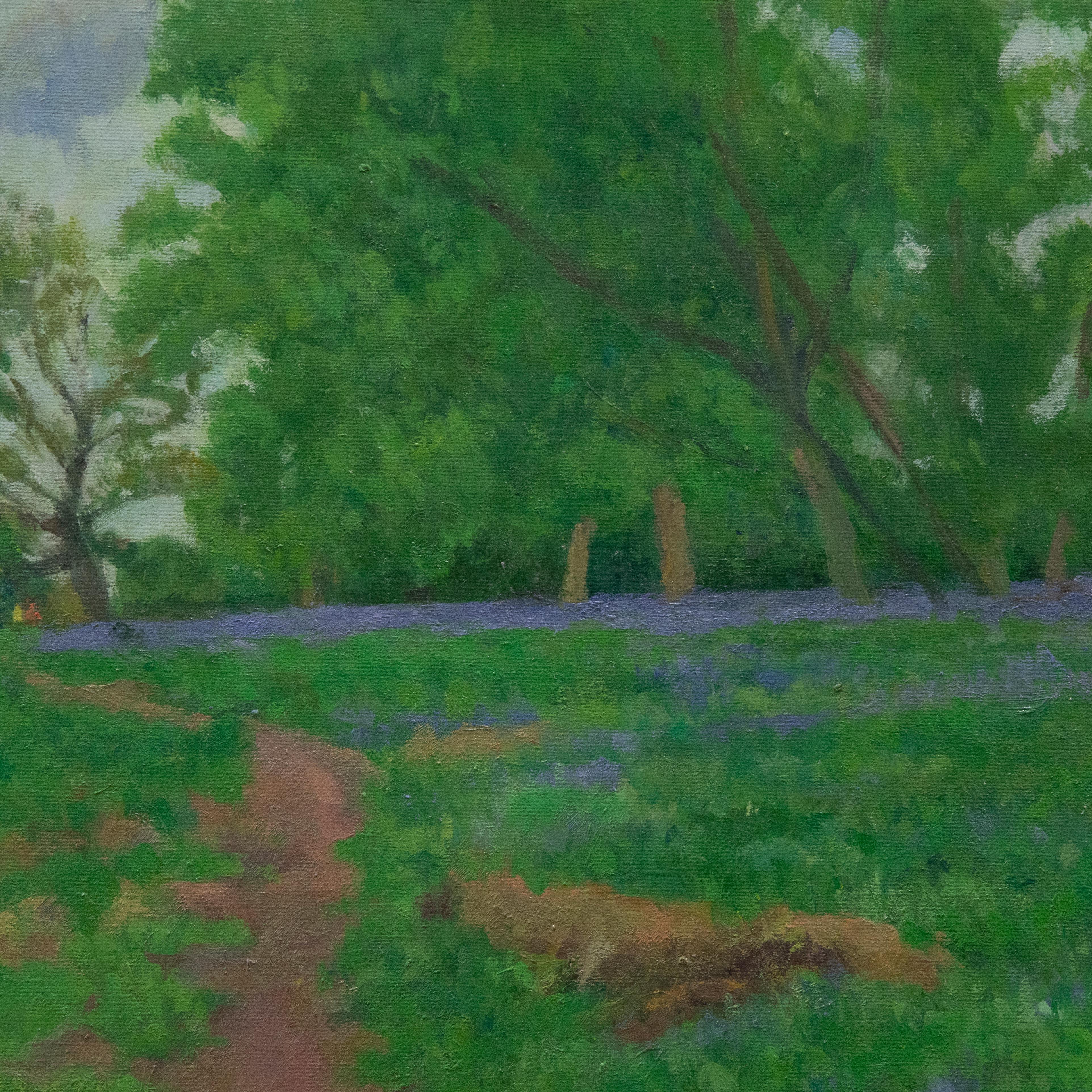 J. Simpson - Contemporary Oil, The Park For Sale 1