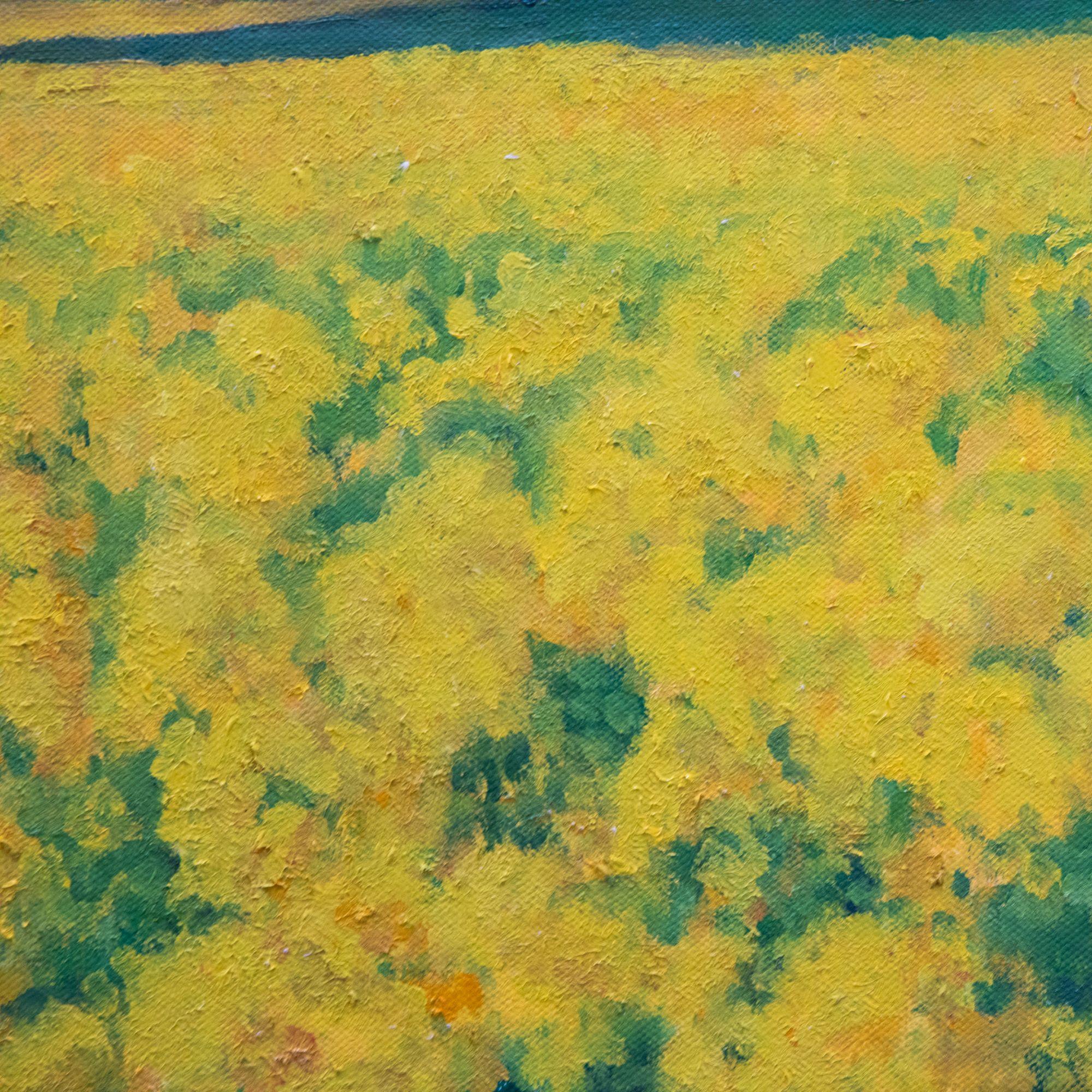 J. Simpson - Contemporary Oil, View Across the Rapeseed Field For Sale 1