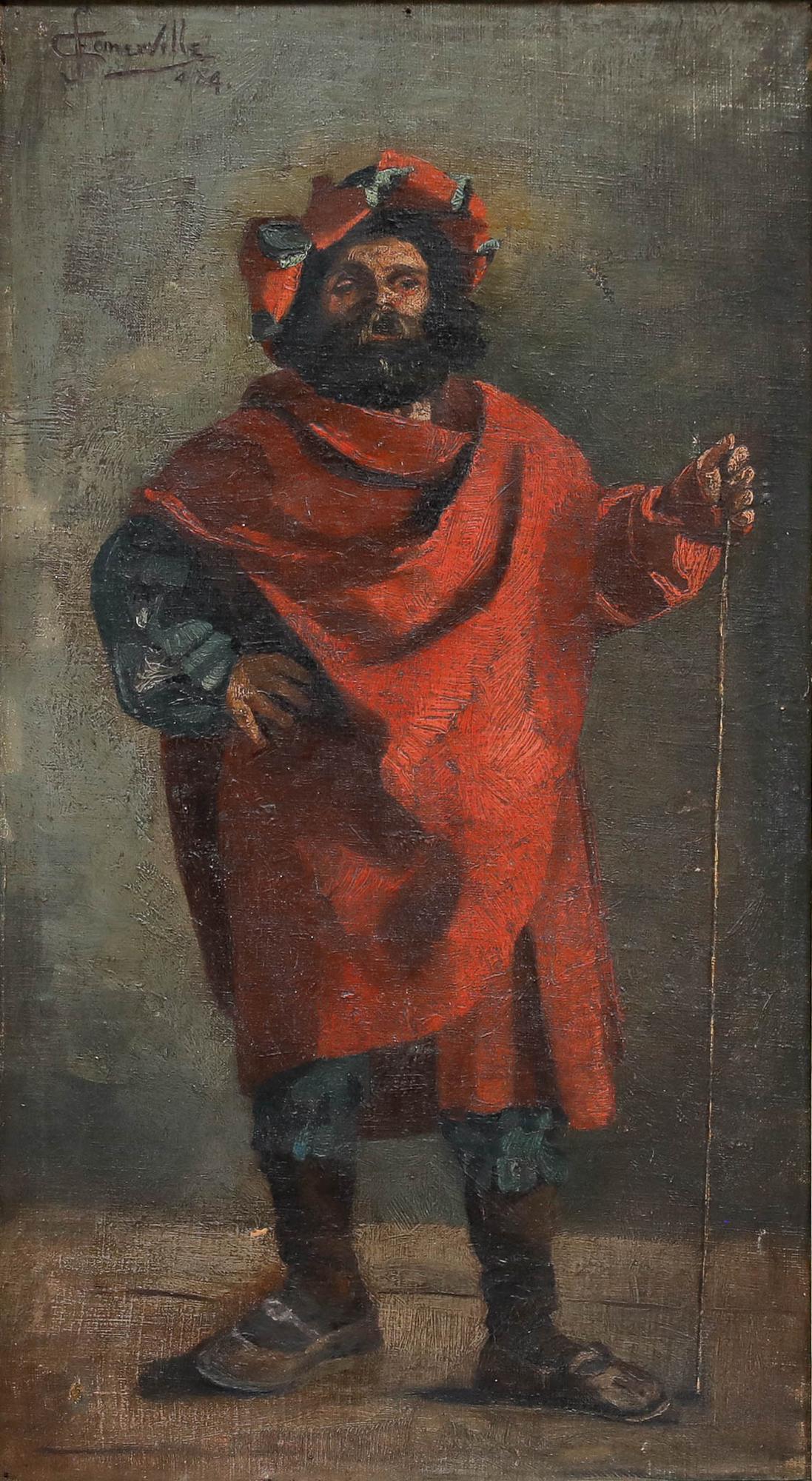J. Somerville  - 1884 Oil, Falstaff - Painting by Unknown