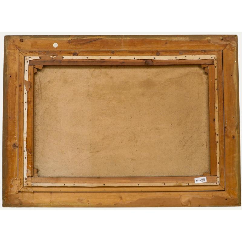 J. Wallace - Frühes 20. Jahrhundert Öl, Fischen bei Sonnenuntergang (Braun), Landscape Painting, von Unknown