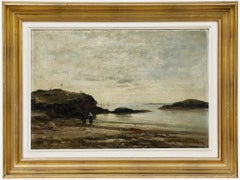 J. Wilk - Framed 1884 Oil, Low Tide