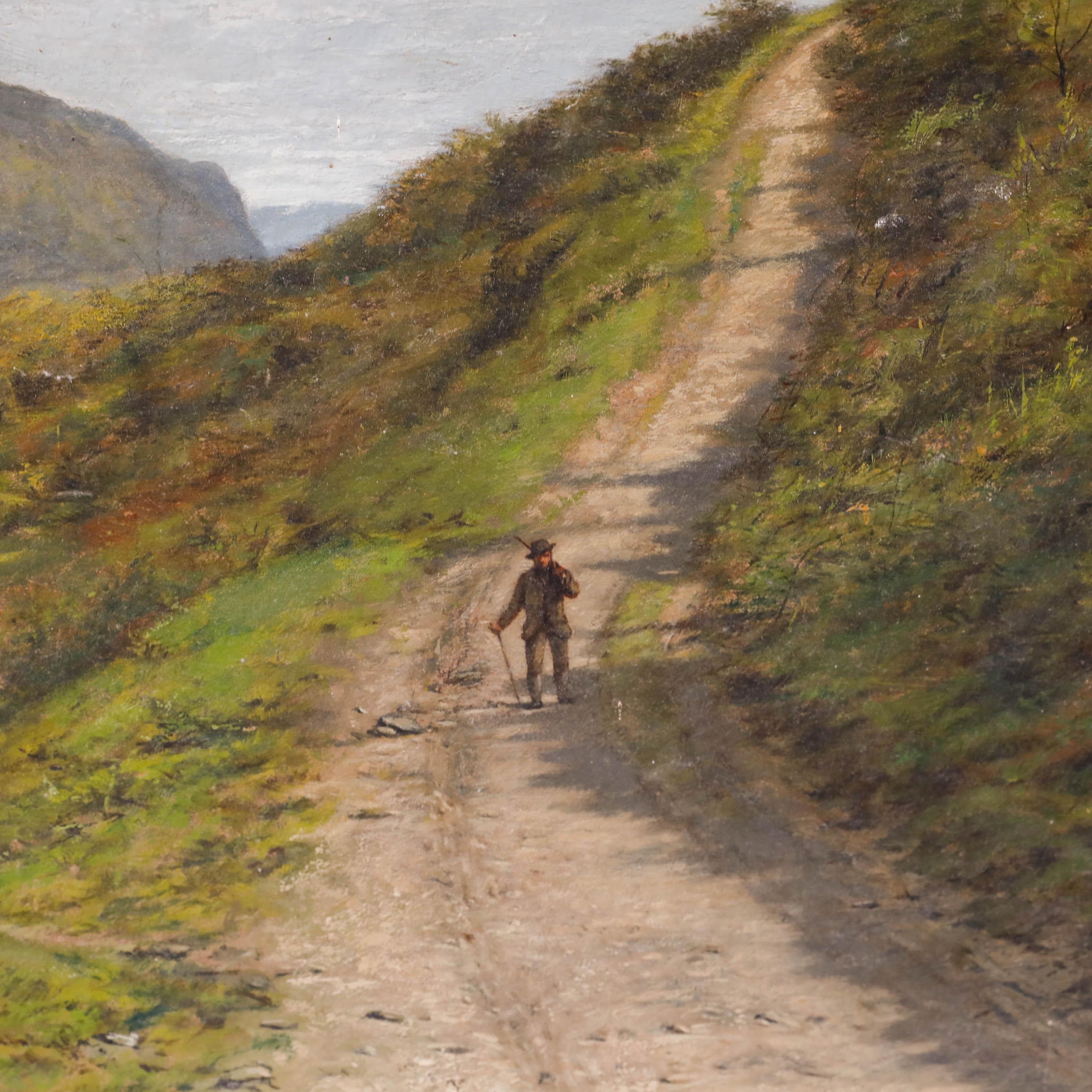 J. Young - Olio della fine del XIX secolo, Il sentiero dei Ramblers - Painting Espressionismo astratto di Unknown