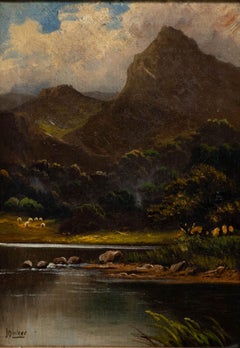 Jack M. Ducker (fl. 1910-1930) - Framed Oil, Lakeside Mountains