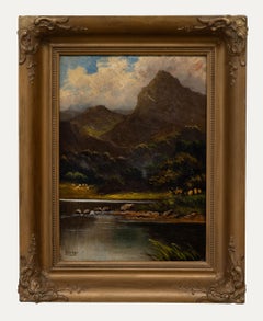 Antique Jack M. Ducker (fl. 1910-1930) - Framed Oil, Lakeside Mountains