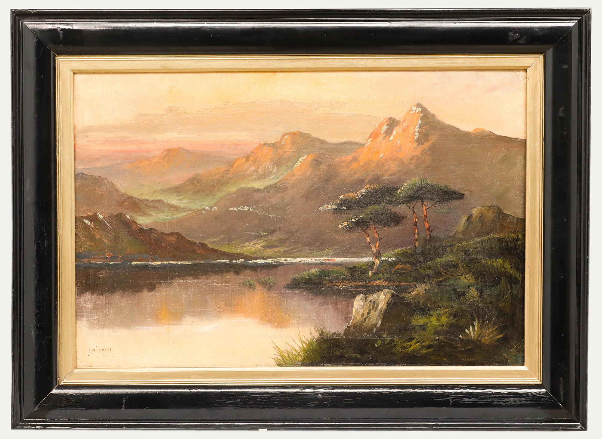 Jack M. Ducker (fl.1910-1930) - Gerahmtes Ölgemälde, Bernsteinlicht, frühes 20. Jahrhundert