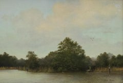 Jack Pulfer - Framed Contemporary Oil, Eel Catchers Abode