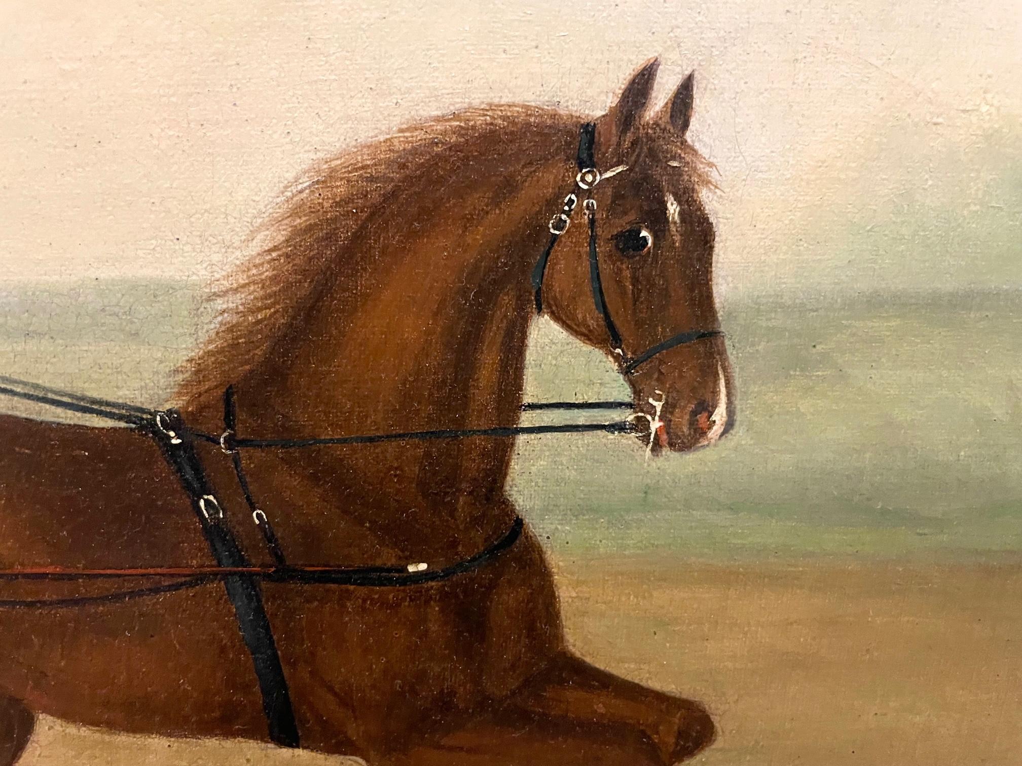 Dipinto in stile inglese del XIX secolo che ritrae l'ippodromo di Saratoga nel 1849, intitolato Jack Rossiter, questo olio su tela deriva da una litografia di una stampa di Currier & Ives. Provenienza da una collezione di un gentiluomo inglese a