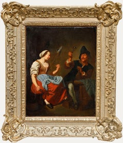 Jacob Toorenvliet - 19th Century Oil, The Spinner and the Drinker