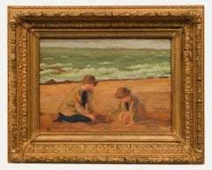 Vintage Jacques Le Coultre - French School Early 20th Century Oil, Playing in the Sand