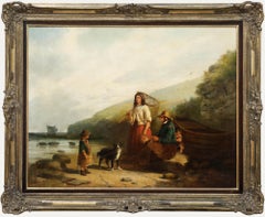 James Cole (fl.1856-1885) - Framed 1858 Oil, The Fisherman & His Family
