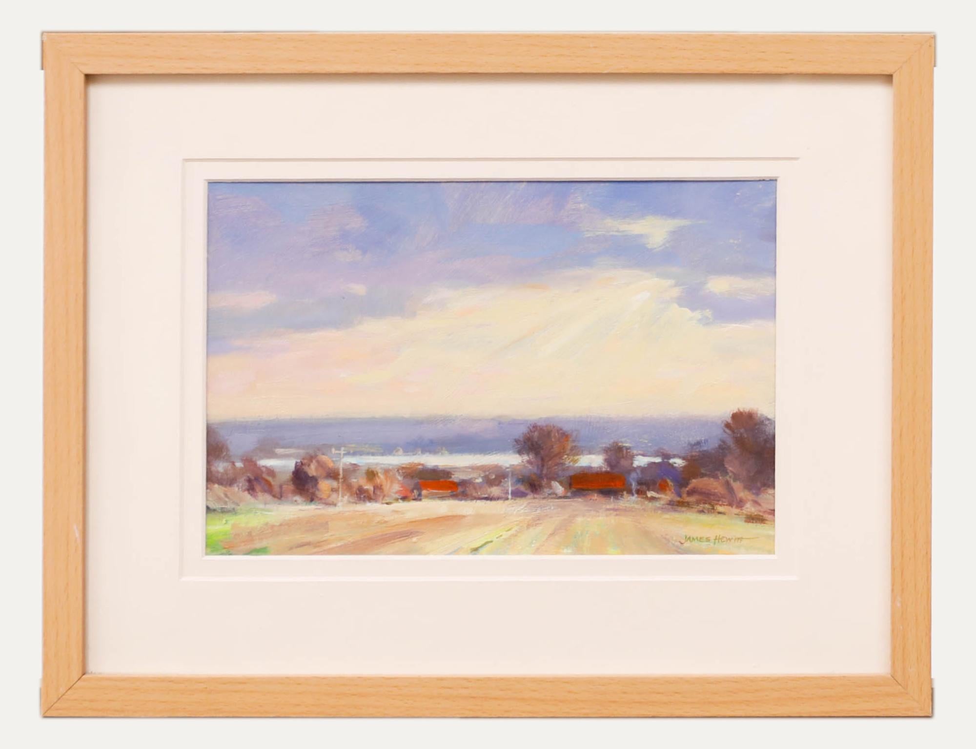 James Hewitt (geb. 1934) - 20. Jahrhundert Öl, November-Landschaft