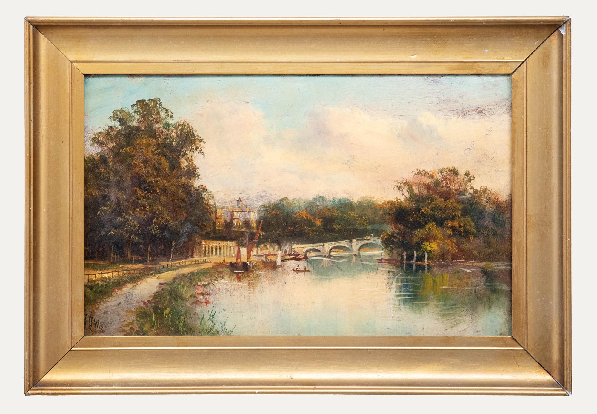 James Lewis Landscape Painting - James Isiah Lewis (1860-1934)  - 1915 Oil, View of Richmond Bridge