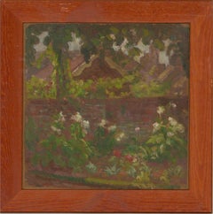 Vintage James Kidwell Popham (1884-1966) - Mid 20th Century Oil, The Walled Garden