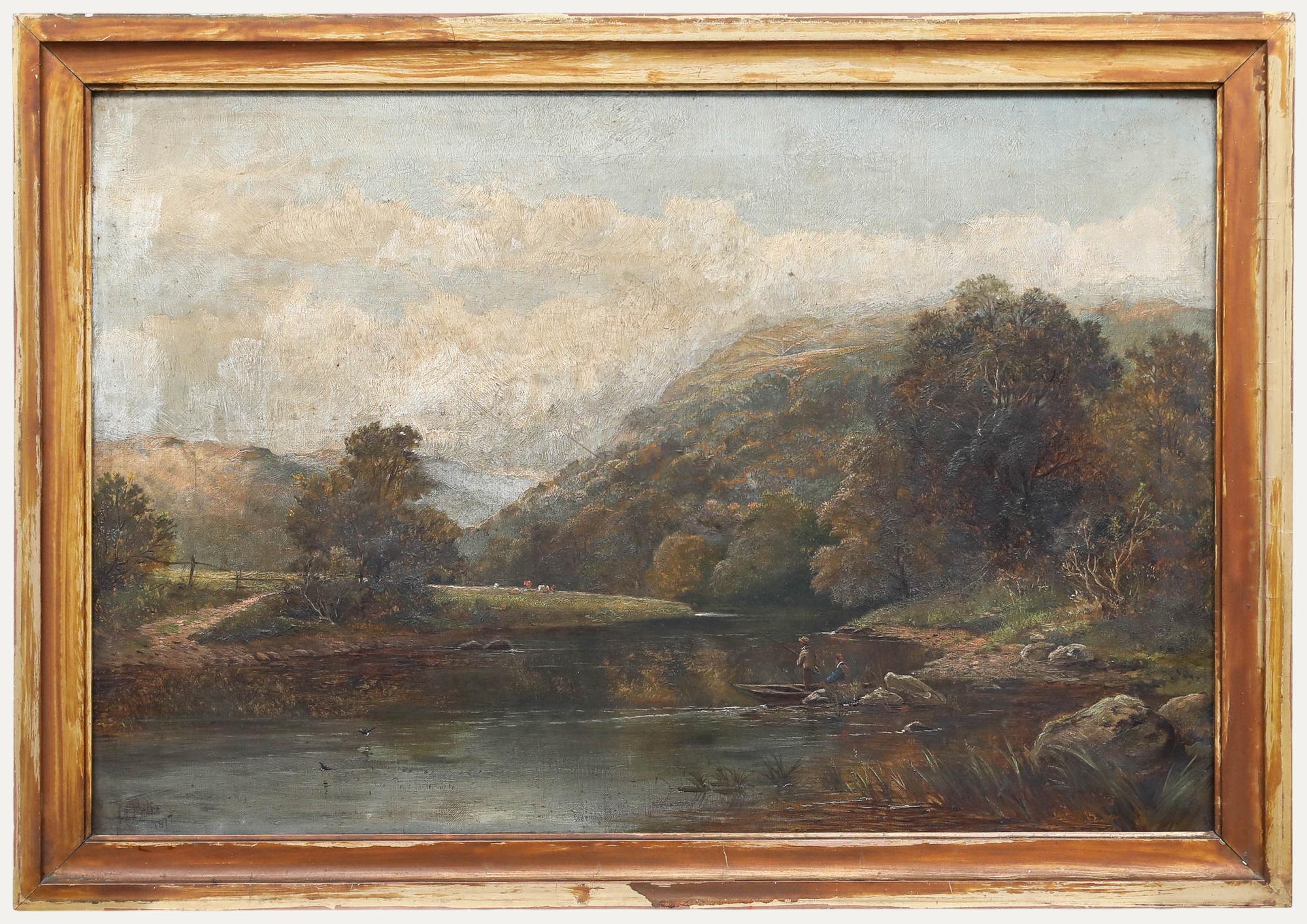 James Lees Bilbie (1860-1945) - 1877 Öl, Fischen auf dem Conwy