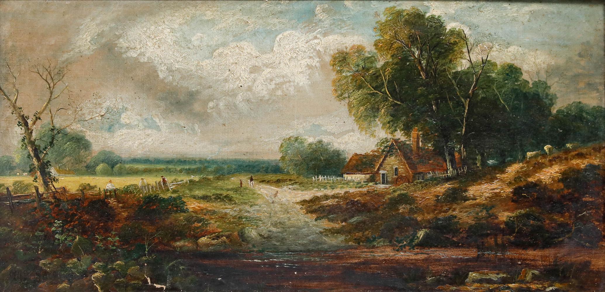 James McIntyre (fl.1867-c.1898)  - Öl aus dem späten 19. Jahrhundert, Die Wassermühle – Painting von Unknown