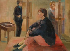 James Proudfoot (1908-1971) - Framed Oil, Female Muse with Artists