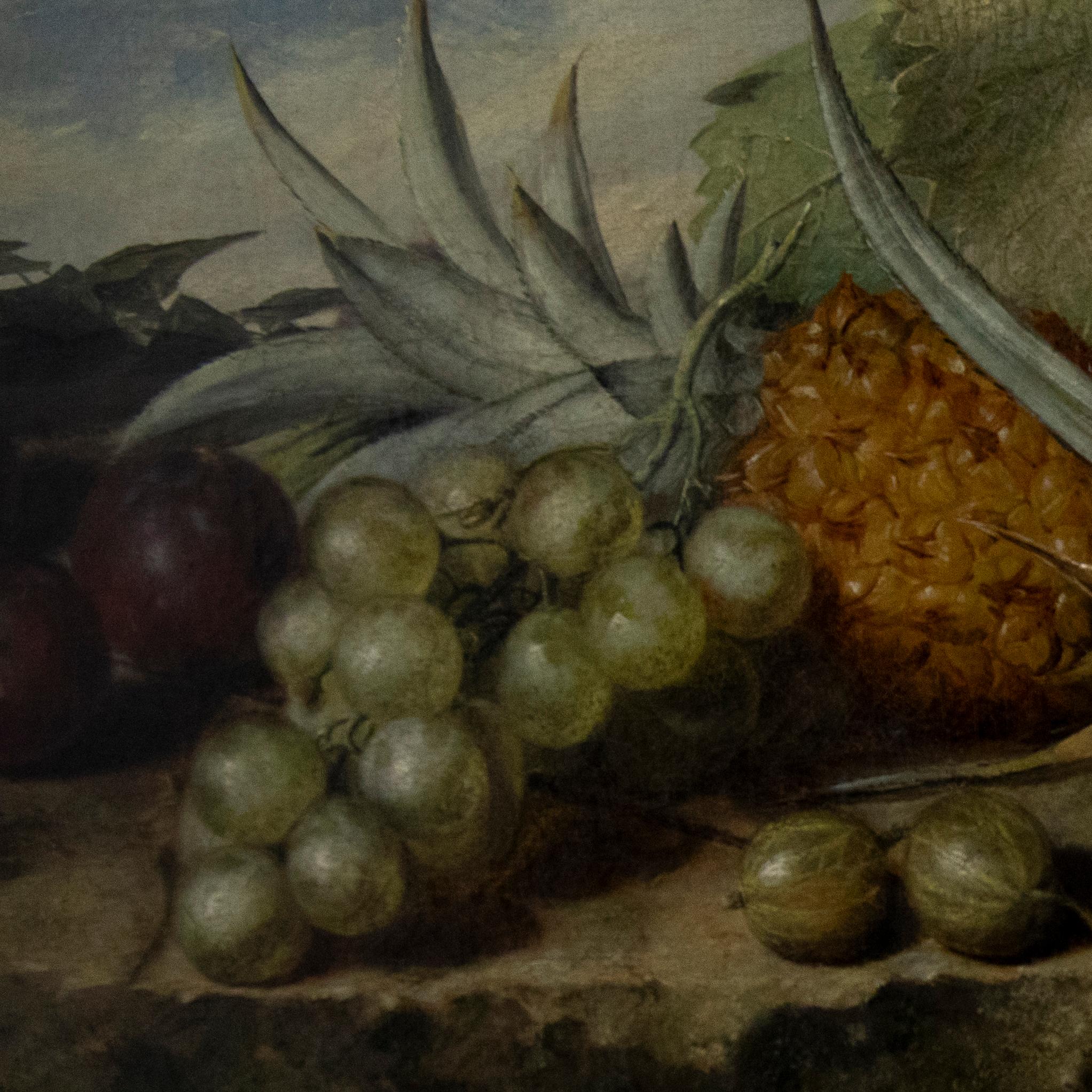 James Tibbits - Framed 1866 Oil, Still Life of Fruit For Sale 1