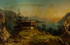 James Trout Walton (1818-1867) - Signed 1858 Oil, The Swiss Chalet
