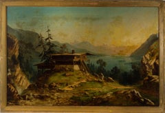 James Trout Walton (1818-1867) - Signed 1858 Oil, The Swiss Chalet