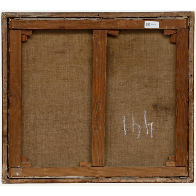 Jan Arie Versteeg (1877-1927) - Óleo enmarcado, Cabañas de paja en un bosque - Landscape Painting Negro de Unknown