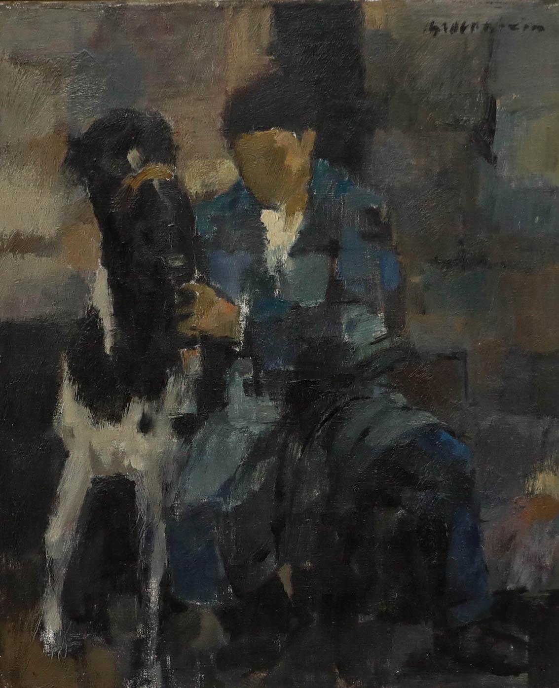 Jan Groenestein (1919-1979) - Gerahmtes Ölgemälde aus der Mitte des 20. Jahrhunderts, The Farrier – Painting von Unknown