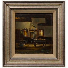 Jan H. Bolink (1913-1998) - 20. Jahrhundert Öl, Interieur einer Bauernküche