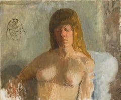 Jane Dowling (1925-2023) - Óleo del siglo XX, Desnudo reposado