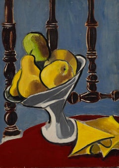 Janine Aghion (1894-1982) - 1956 Öl, Birnen in einer weißen Schale