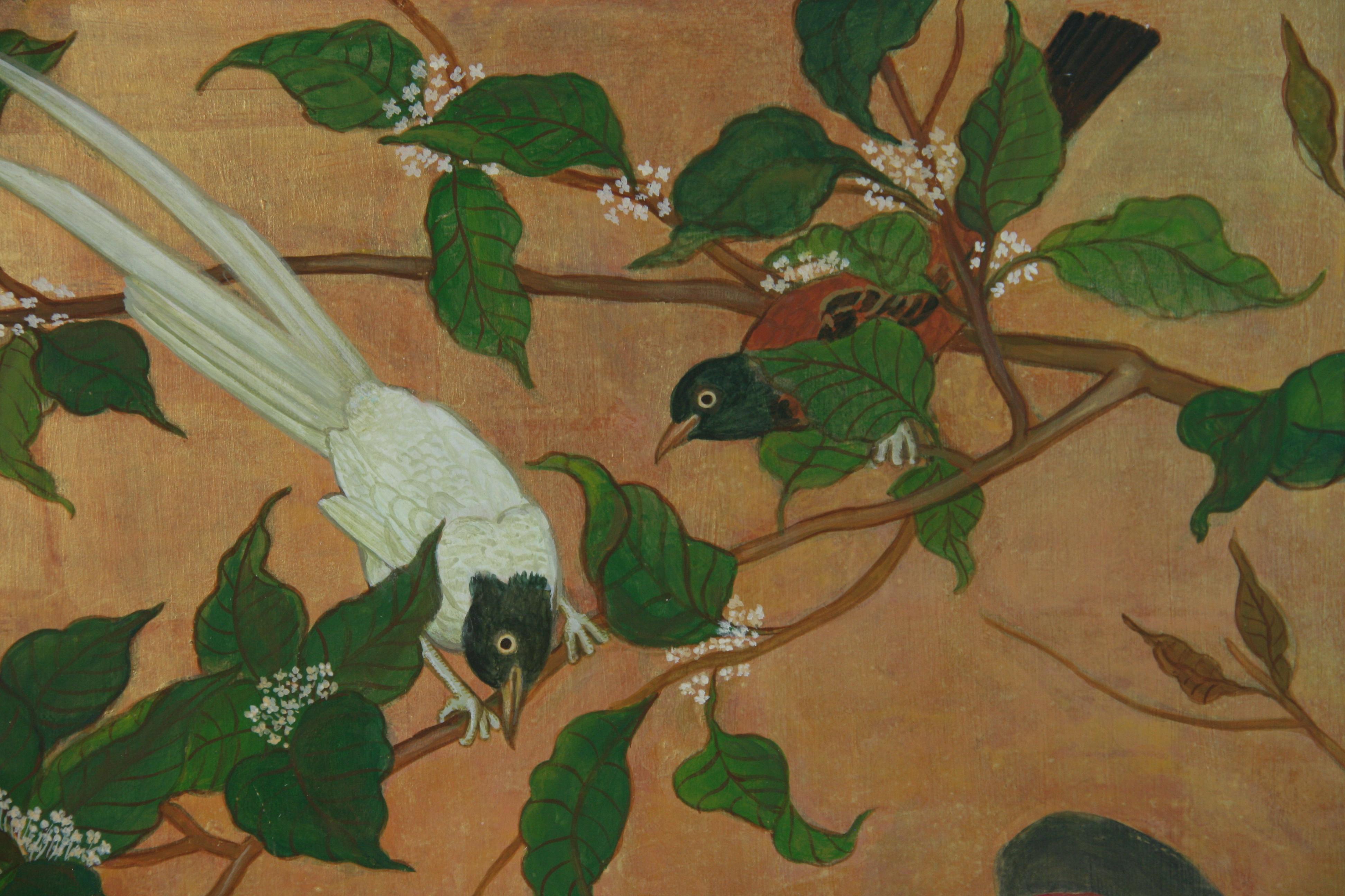 Mujer japonesa  Flautista con pájaros en venta 1
