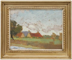 Jean Alexander - Framed Mid 20th Century Oil, Farm Buildings, Norfolk