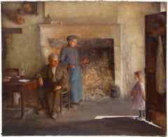 Jean Antoine Armand Vergeaud (1876-1949) - Oil, Visiting Grandparents