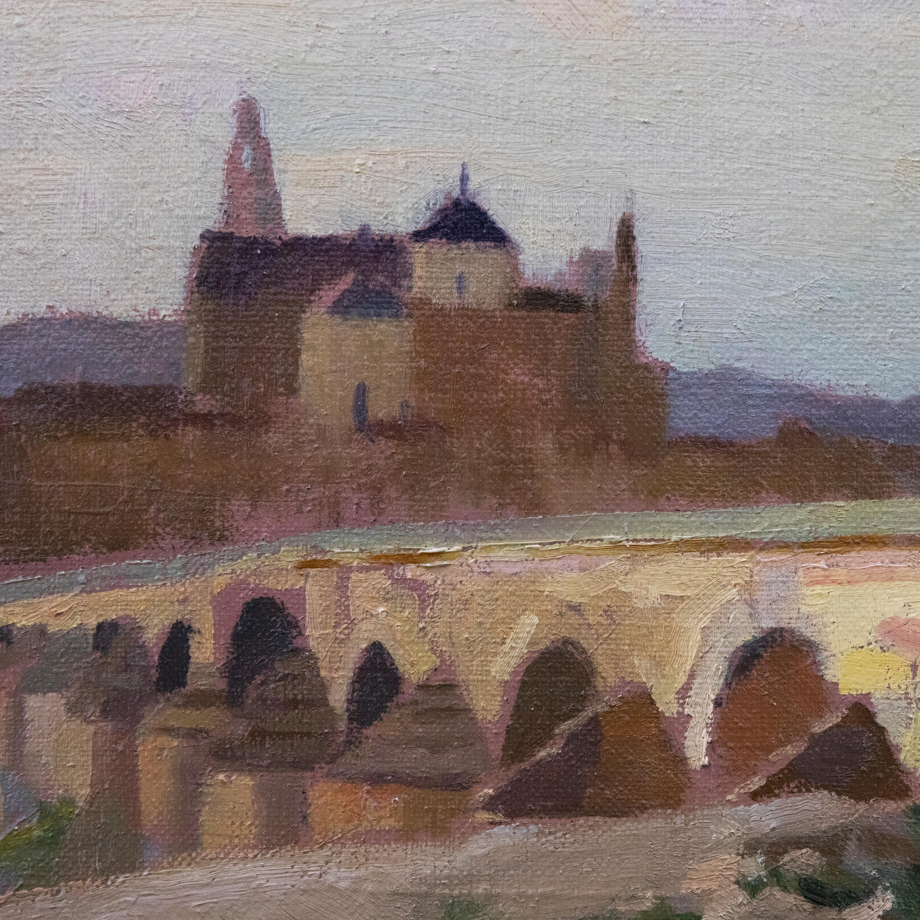 Jean Dulac (1902-1968) - 1952 Oil, Roman Bridge of Córdoba For Sale 1