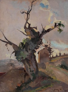 Jean Dulac (1902-1968) - Huile encadrée du milieu du XXe siècle, The Old Walnut Tree