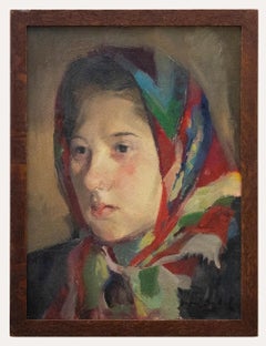 Jean Dulac (1902-1968) - Mid 20th Century Oil, Lady in a Silk Scarf