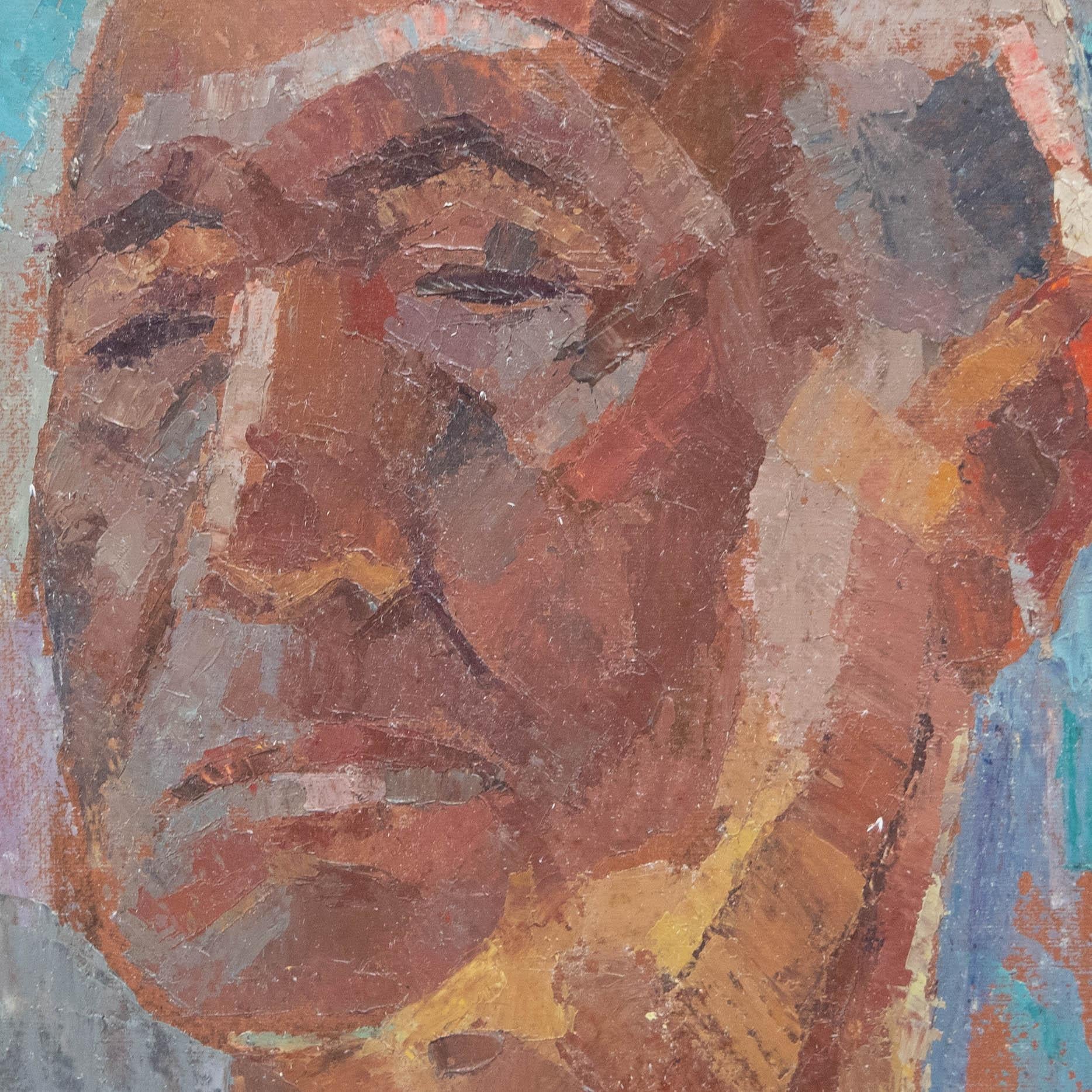 Jean Dulac (1902-1968) - Huile du milieu du 20e siècle, Portrait d'homme en vente 1