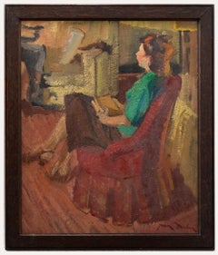 Jean Dulac (1902-1968) - Mid 20th Century Oil, The Reading Corner